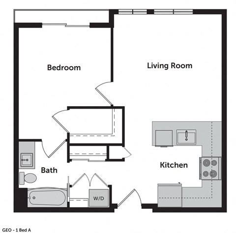 GEO Apartments 1 Bed A Floor Plan